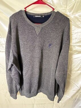 Vintage Ashworth Golf Sweater Mens L Gray Crewneck Embroidered Golfer 90s